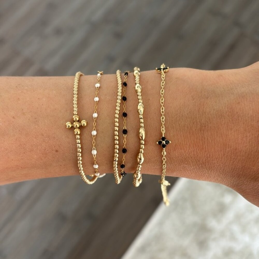 The Quinn sterling silver plated gold Dainty adjustable bracelet delicate